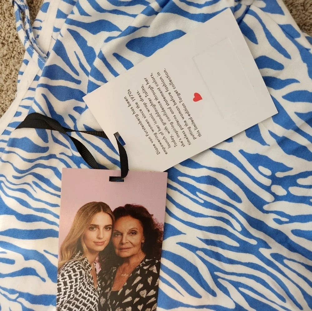 Diane Von Furstenberg Blue Sea Twig Tube Top w/straps